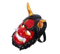 BESPORTBLE Japanese Hannya Demon Mask with Horns Strap Comfortable Full Face Cosplay Masquerade Carnival Party Essential Reusable for Adults