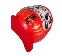 BESPORTBLE Japanese Home Decor Ceramic Fortune Mascot Figurine Red Colour, Traditional Japanese Statue for Table Display and Gift for Friends, Unique Handcrafted Car Ornament and Charming