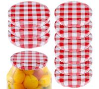 BESPORTBLE Jar Lids Set 70Mm and 63Mm Wide Mouth Mason Jar Lids Red Canning Lids 12 Pcs Covers for Food Storage Airtight Seals Kitchen Pantry Use