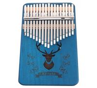 BESPORTBLE Kalimba 17 Keys Thumb Piano Blue Solid Wood Finger Piano with 2 Sound Holes Tone Changeable Easy to Learn for Music Lessons Beginner and Professional
