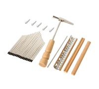 BESPORTBLE Key Kalimba Parts DIY Saddle Kit for Thumb Piano Repairing Metal Keys with Carved Scales and Complete Tool Set for Easy Assembly and Installation