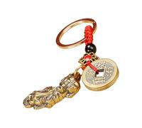 BESPORTBLE Keychain Key Ring Pixiu Ancient Coins Feng Shui Chinese Good Luck Copper and Metal Key Chain for Wealth Health Hanging Decoration Gift