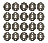 BESPORTBLE Keyhole Escutcheon Cover Plate Simple Elegant Design for Furniture and Drawer 20pcs Oval Zinc Alloy Housewarming Gift, Black Finish Keyhole Protector