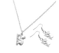 BESPORTBLE Koala Shape Necklace and Dangle Earrings Set for Women Premium Alloy Jewelry Trio Elegant Australian Style Pendant for Parties Weddings Birthdays Charming Gift Accessory
