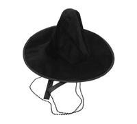 BESPORTBLE Korean Ancient Flat Top Hat Traditional Costume Headwear for Men Stable Stage Cap for Performance and Festival Vintage Korean Headdress with Secure Fit for Themed Parties Black