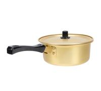 BESPORTBLE Korean Ramen Noodle Cooking Pot Golden Thickened Aluminum Stockpot with Single Handle for Stove Use Kitchen Cookware and Noodle Hot Pot
