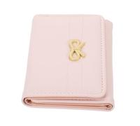 BESPORTBLE Korean Style Womens Wallet Short Ladies Purse with Pink Butterfly Accent Compact Mini Coin Holder for Travel Shopping Dating with Multi Card Slots Lightweight and Portable
