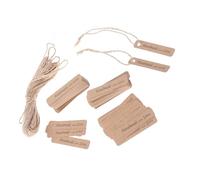 BESPORTBLE Kraft Paper Tags Rectangle Tags Beige Handmade with Strings 100pcs for Wedding Favors and Place Name Cards Christmas Wrapping Supplies