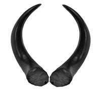 BESPORTBLE Large Black Ox Horn Headband DIY Costume Accessory for Halloween Cosplay Parties Vivid Bull Horn Hair Clip for Fancy Dress and Theme Events