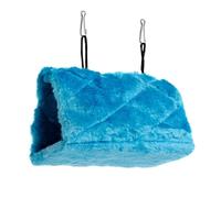 BESPORTBLE Large Blue Plush Parrot Hammock Soft Hanging Snuggle Cave Warm Pet Sleep Bed with Bilateral Hooks for Balance and Coordination Development