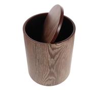 BESPORTBLE Large Capacity Kitchen Compost Bin with Flipping Lid, Retro Wood Grain Design, Sturdy PP Material, Easy to Clean, Suitable for Home and Office Use