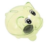 BESPORTBLE Large Green Transparent Pig Shape Money Box for Plastic Coin Storage Piggy Bank with Ample Capacity Birthday Christmas Boys Save Coins and Bills at Home