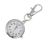 BESPORTBLE Large Number Digital Pocket Watch for Boys and Girls and Elderly Silver Portable Fob Watch Alarm and Stopwatch Functions for Students and Nurses