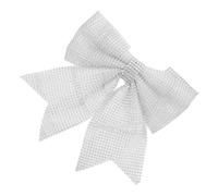 BESPORTBLE Large Silver Christmas Bow for Gift Wrapping and Tree Decorations, Fabric and Plastic Material with Festive Sparkle, for DIY Projects and Home Front Door Decor