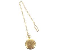 BESPORTBLE Large Vintage Pocket Watch Decorative Gold Pattern Quartz Movement Necklace Chain Suitable for Men and Women for Formal Events and Collectors