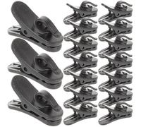 BESPORTBLE Lavalier Microphone Clips Small and Light Black 20pcs Mic Mount Clips Made of Sturdy Abs Material to Free Your Hands, for Speeches and Performances