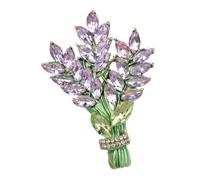 BESPORTBLE Lavender Flower Brooch Pin for Clothes Rhinestone Decorated Alloy Lapel Pin for Womens Party Meeting Birthday Accessories