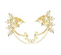 BESPORTBLE Leaf Ear Non Pierced Clip Earrings Lightweight Unique Full Ear Cuff Jewelry for Women Handmade Vintage with Leaf Design for Parties Cosplay and Festivals