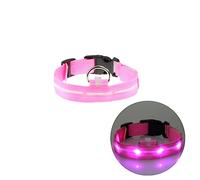 BESPORTBLE LED Light-Up PET Collar for Dogs 2.5CM Nylon Night Safety Flashing Glow Dark Collar Size L Circular Design Adjustable Fit for Nighttime Visibility