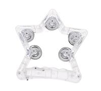 BESPORTBLE LED Light Up Tambourine for Five Point Star Musical Flashing Handbell Lightweight Portable Dance Floor Prop for Parties Ktv School Festival Battery Design