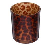 BESPORTBLE Leopard Print Glass Candle Cup Decorative Candle Holders for Home Tabletop Decor Aroma Cup