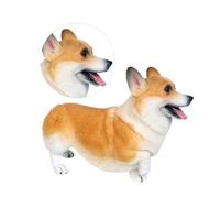 BESPORTBLE Lifelike Welsh Corgi Model for Realistic Simulation Animal Figurine Plastic Cognitive Educational Small Decorative Figurine for Home and Office White Yellow Color