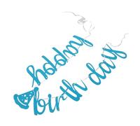 BESPORTBLE Light Blue First Birthday Banner for Pre-strung Shower Pennant Banner Glitter Happy Birthday Party Decorations Flag Party Backdrop Garland