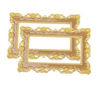 BESPORTBLE Light Switch Cover Decorative Plate 2pcs Double Wall Outlet Plate Cover Coffee Color with Gold Edge for Living Room Bedroom Home Wall Decoration