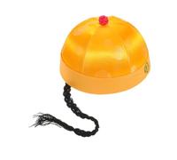 BESPORTBLE Lightweight Boys Chinese Emperor Hat with Fake Ponytail Oriental Headdress for Stage Performances Cosplay and Traditional Costume Role Play