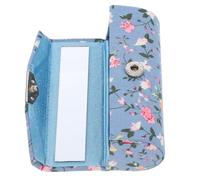BESPORTBLE Lipstick Case Mirror Retro Floral Embroidered Pattern Compact Makeup Holder for Women on The Go