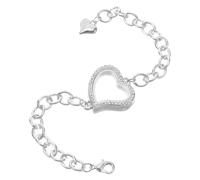 BESPORTBLE Locket Photo Bracelet: Heart Memory Photo Locket Bracelet Adjustable & Openable - Keepsake Bangle with Rhinestone - Picture Charm Bangle for Women Wife Mom Girls