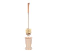 BESPORTBLE Long Handle Toilet Brush with Wooden Base Dense Bristles for Deep Bathroom Cleaning Odor-resistant Holder Keeps Brush Dry and Hygienic Plastic and Wood Construction