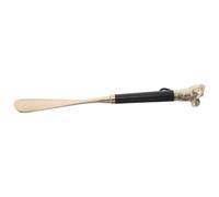 BESPORTBLE Long Handled Shoe Horn Extended Length Shoehorn Zinc Alloy and Beechwood Black Ergonomic Shoe Helper Seniors and Pregnant Women