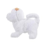 BESPORTBLE Lovely Imitation Pomeranian Dog Interactive Walking Barking Plush Pet for Educational Plaything for Imaginative Fun Mental Stimulation Battery
