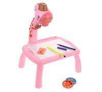 BESPORTBLE Lovely Pink Giraffe Projection Painting Board for Compact Creative Drawing Projector Table Intellect Glowing Graffiti Board Enhancing Coordination and Imagination