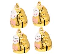 BESPORTBLE Luck Cat Bell Decor Gold Plated Adornment Decorative for Mobile Phone Handmade Decor