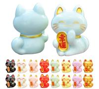BESPORTBLE Lucky Cat Resin Animals Cats Mini Figures Kitten Potted Plant Animal Pet 18Pcs Figurines - Cute Decorations for Home and Office Good Luck Feng Shui Statues Friends