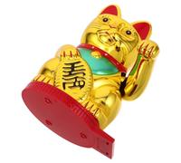 BESPORTBLE Lucky Chinese Cat Solar Waving Cat Lucky Waving Chinese Good Luck Fortune Ornament Desktop Ornament Solar Figurines Good Luck Arm Golden