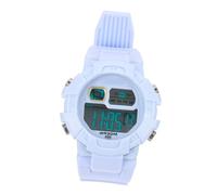 BESPORTBLE Luminous Blue Children Watch Digital Electronic Waterproof Plastic Mirror with Timer and Alarm Kids Wristwatch Suitable for Students Sports Activities