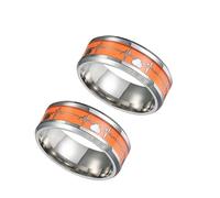 BESPORTBLE Luminous Electrocardiogram Couples Ring Set Unisex Finger Rings for Men and Women Stylish Glow-in-the Round Shape Size 9 for Relationship