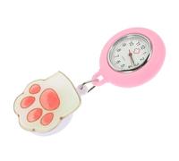 BESPORTBLE Luminous Nurses Pocket Watch Clip-on Medical Fob Watch with Cat Paw Silicone Case for Doctors and Students Assorted Style
