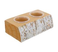 BESPORTBLE Magnetic Reptile Feeding Ledge with Double Bowls for Bearded Dragon Crested Gecko Lizard Pet Water and Food Dish Terrarium Accessory