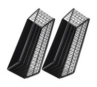 BESPORTBLE Magnetic Shelf for Spice Jars and Bottles for 2pcs in Black Iron with Rounded Corner and Hollow Ventilation Design, Kitchen Organizer for Fridge Suitable for Microwave and Dryer