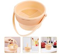 BESPORTBLE Makeup Brush Cleaning Bowl with Textured Silicone Surface, Portable Cosmetics Brush Cleaner Tool for Deep Cleaning, Suitable for Women’s Beauty Routine, Apricot Color