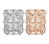 BESPORTBLE Makeup Brush Organizer 2Pcs Crystal Pen Holders European Style Storage Buckets for Bathroom and Vanity Organiser