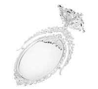 BESPORTBLE Makeup Mirror High Definition Glass Vintage with 360° Swivel Double-sided Oval and Stable Base Desktop Mirror for Dressing Table and Personal Care