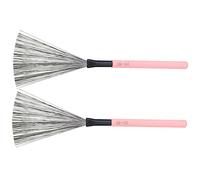 BESPORTBLE Maple Handle Drum Brush Pair with High Carbon Steel Wire Wooden Handle Percussion Drum Brush