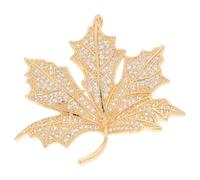 BESPORTBLE Maple Leaf Brooch: Bling Rhinestone Suit Lapel Pin - Fashionable Metal Vest Pin For Fall Party - Autumn Theme Decoration - Thanksgiving Friends