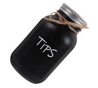 BESPORTBLE Mason Jar Glass Coin Container Money Bank Slotted Lid Compact and Sturdy Black