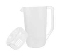 BESPORTBLE Matte Finish Plastic Pitcher with Lid Graduated Measurement Marks Large Juice Jug for Parties Ice Tea Brewing Water Storage Jug Frosted Beverage Container